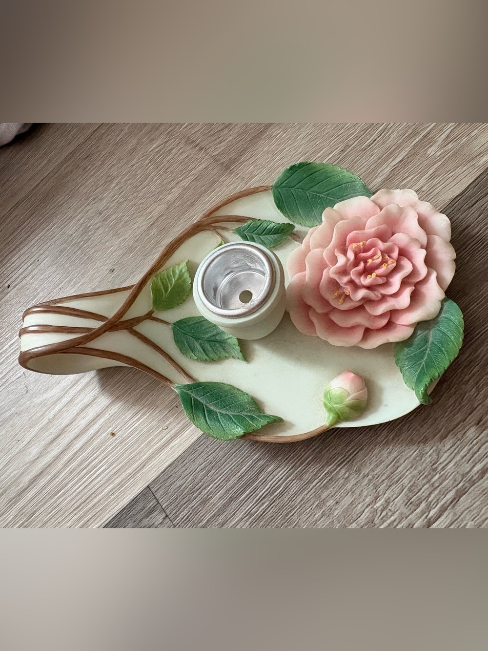 Vintage Iris & Orchid Pink Floral Candle holder
